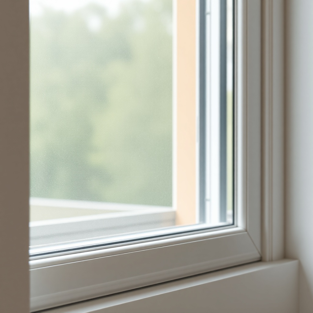 photorealistic photo of a Fıratpen F-One PVC window frame after 5 years of daily use
